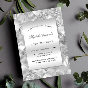 Silver elegant moderne verjaardag kaart