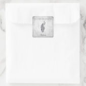 Silver Elegant Peacock Book Sticker (Tas)