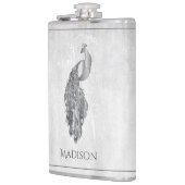 Silver Elegant Peacock Flask Heupfles (Links)