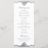 Silver elegant romantisch  vintage bruiloft programma (Achterkant)