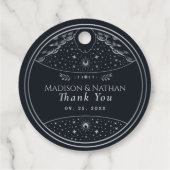 Silver Elegant Tarot Card Wedding Favor Labels (Achterkant)