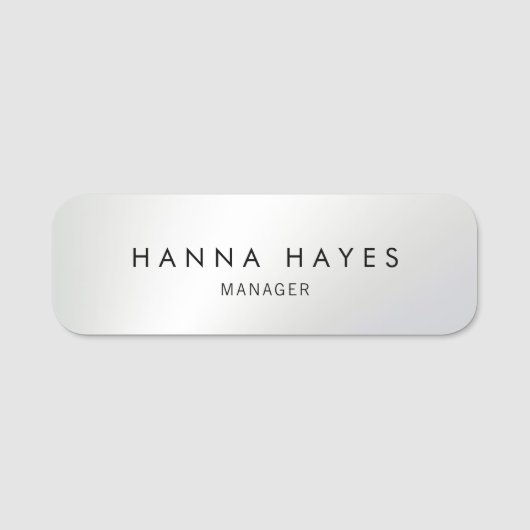 Silver Employee Name Tag (Voorkant)