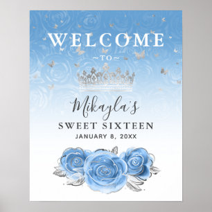 Silver en Bahama Blue Rozen Welcome Party Poster