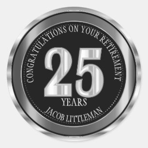 Silver en Black - 25 jaar Classic Round Sticker