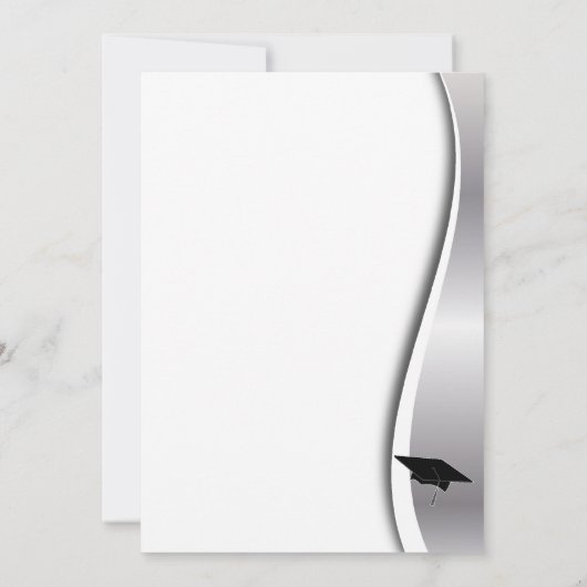 Silver en Black Afstuderen Dank u Bedankkaart (Achterkant)