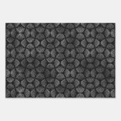 Silver en Black Circles Art Deco Pattern Inpakpapier Vel (Voorkant 2)