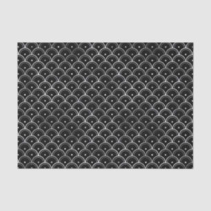 Silver en Black Circles Art Deco Pattern Tissuepapier