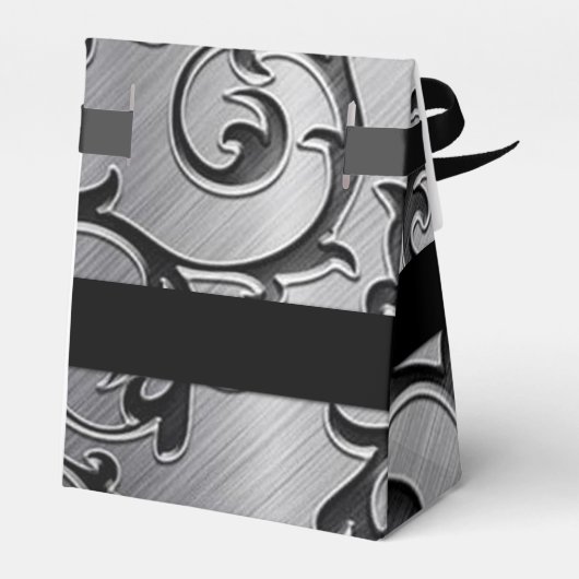 Silver- en Black Curls-patroonavor Bedankdoosjes (Achterkant)