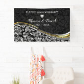 Silver en Black Damask Spandoek (Insitu)