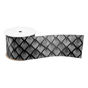 Silver- en Black Diamond Art Deco-patroon Lint