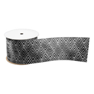 Silver- en Black Diamond Art Deco-patroon Lint