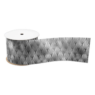 Silver- en Black Diamond Art Deco-patroon Lint