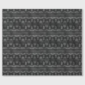 Silver en Black Floral Art Deco Pattern Cadeaupapier (Vlak)