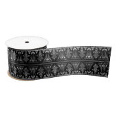 Silver en Black Floral Art Deco Pattern Lint (Spoel)