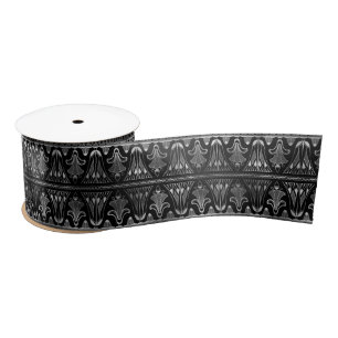 Silver en Black Floral Art Deco Pattern Lint