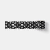 Silver en Black Floral Art Deco Pattern Lint (Voorkant)