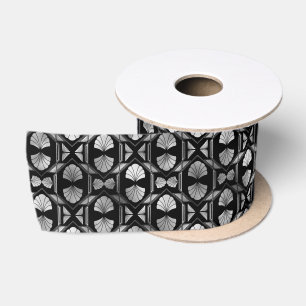 Silver en Black Floral Art Deco Pattern Lint