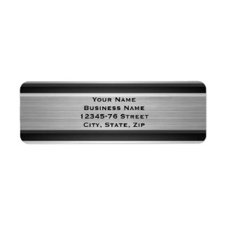 Silver en Black Metal Search Address Etiket