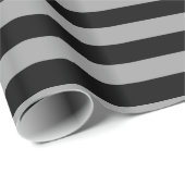 Silver- en Black Stripes Wrapping Paper Cadeaupapier (Rol Hoek)