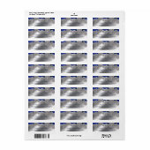 Silver- en Blue Crystal Snowflake Winter Labels (Full Sheet)