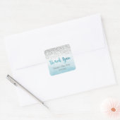Silver en Blue Dank u Stickers (Envelop)