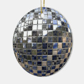 Silver en Blue Disco Ball Mirror Ornament (Links)