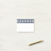 Silver- en Blue Paw-afdrukken Post-it® Notes (Op bureau)