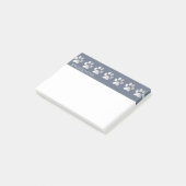 Silver- en Blue Paw-afdrukken Post-it® Notes (Schuin)