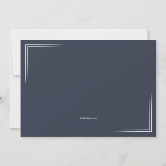 Silver en Blue Photo Afstuderen Invitation Kaart (Achterkant)