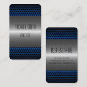 Silver en Blue Roestvrij staalgat Visitekaartje (Voorkant / Achterkant)