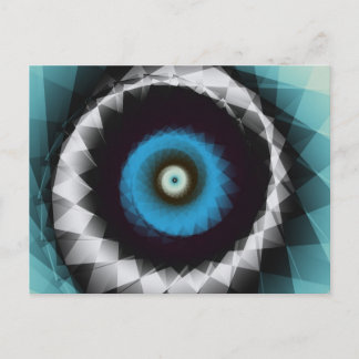 Silver en Blue Trippy Psychedelic Fractal Briefkaart