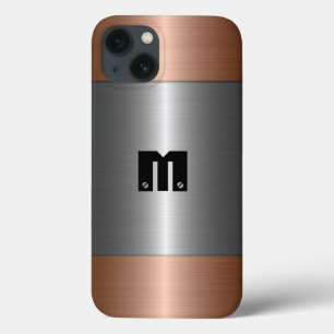 Silver en Bronze Roestvrij staal Metaal iPhone 13 Hoesje