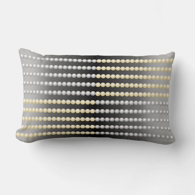 Silver- en Gold Beaded Pillow Kussen (Voorkant)