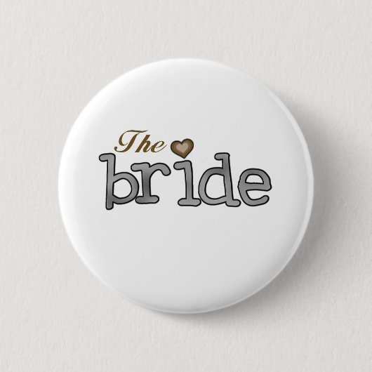 Silver en Gold Bride Ronde Button 5,7 Cm (Voorkant)