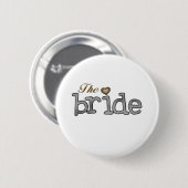 Silver en Gold Bride Ronde Button 5,7 Cm (Voorkant /achterkant)
