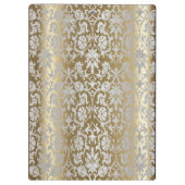 Silver en Gold Floral Monogram Damask Klembord (Achterkant)