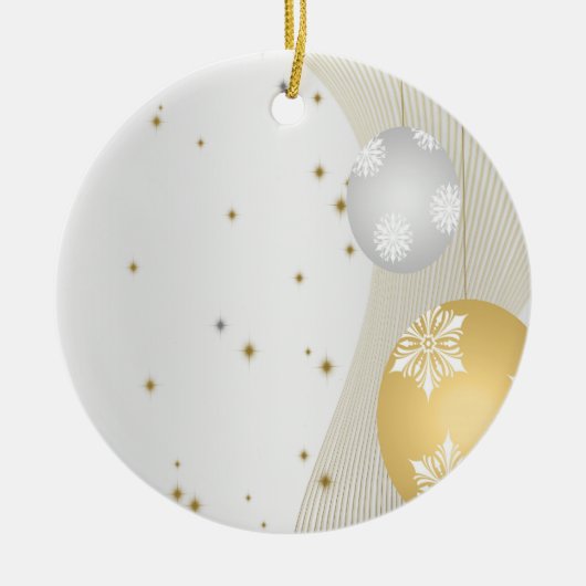 Silver en Gold Keramisch Ornament (Voorkant)