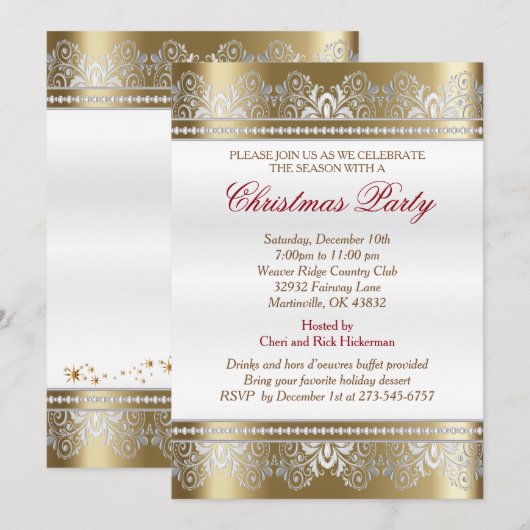 Silver- en Gold-kerstvakantieboom Kaart (Voorkant / Achterkant)