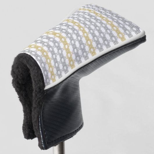 Silver en Gold Pattern Golfheadcover (3/4 voorkant)