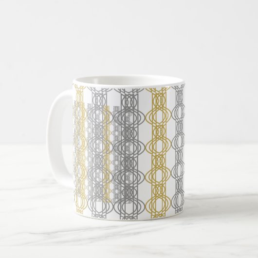 Silver en Gold Pattern Koffiemok (Voorkant links)