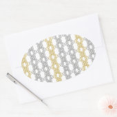Silver en Gold Pattern Ovale Sticker (Envelop)