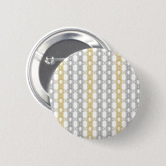Silver en Gold Pattern Ronde Button 5,7 Cm (Voorkant /achterkant)