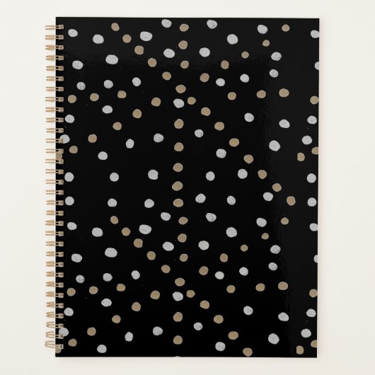 Silver- en Gold Polka Dots Planner (Voorkant)