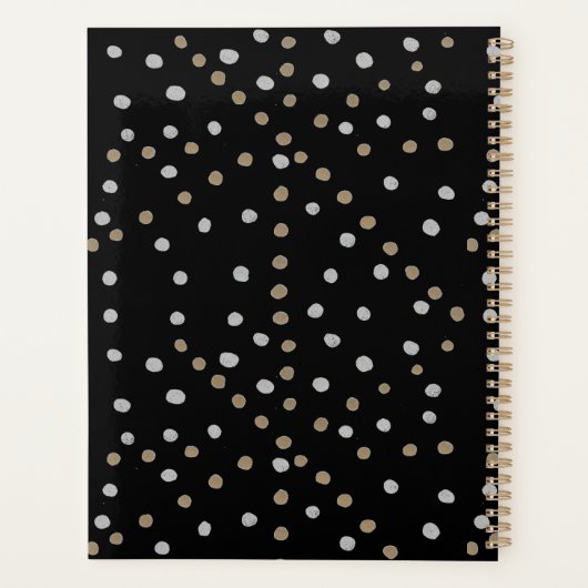 Silver- en Gold Polka Dots Planner (Achterkant)