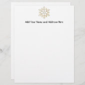 Silver en Gold Snowflake Gepersonaliseerd Briefhoofd (Voorkant / Achterkant)