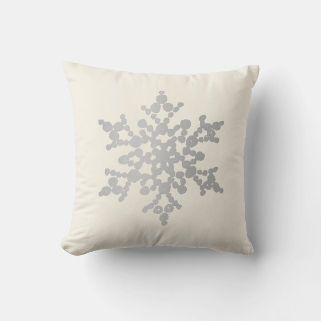 Silver en Gold Snowflake Sierkussen voor kerstmis (Voorkant)