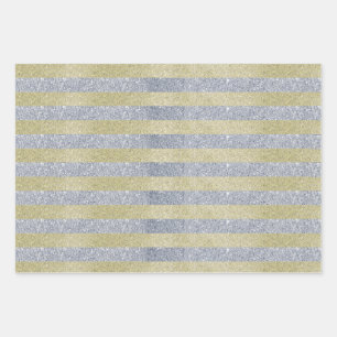 Silver- en Gold Stripes — Papieren vellen voor onm