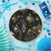 Silver en Gold Traditional Ornamenten Pattern 2 Papieren Bordje (Feest)