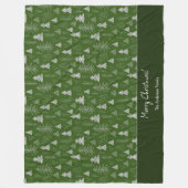 Silver- en Green-kerstboombos Fleece Deken (Voorkant)