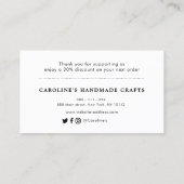 Silver en paarse glitter dank u script insert visitekaartje (Achterkant)